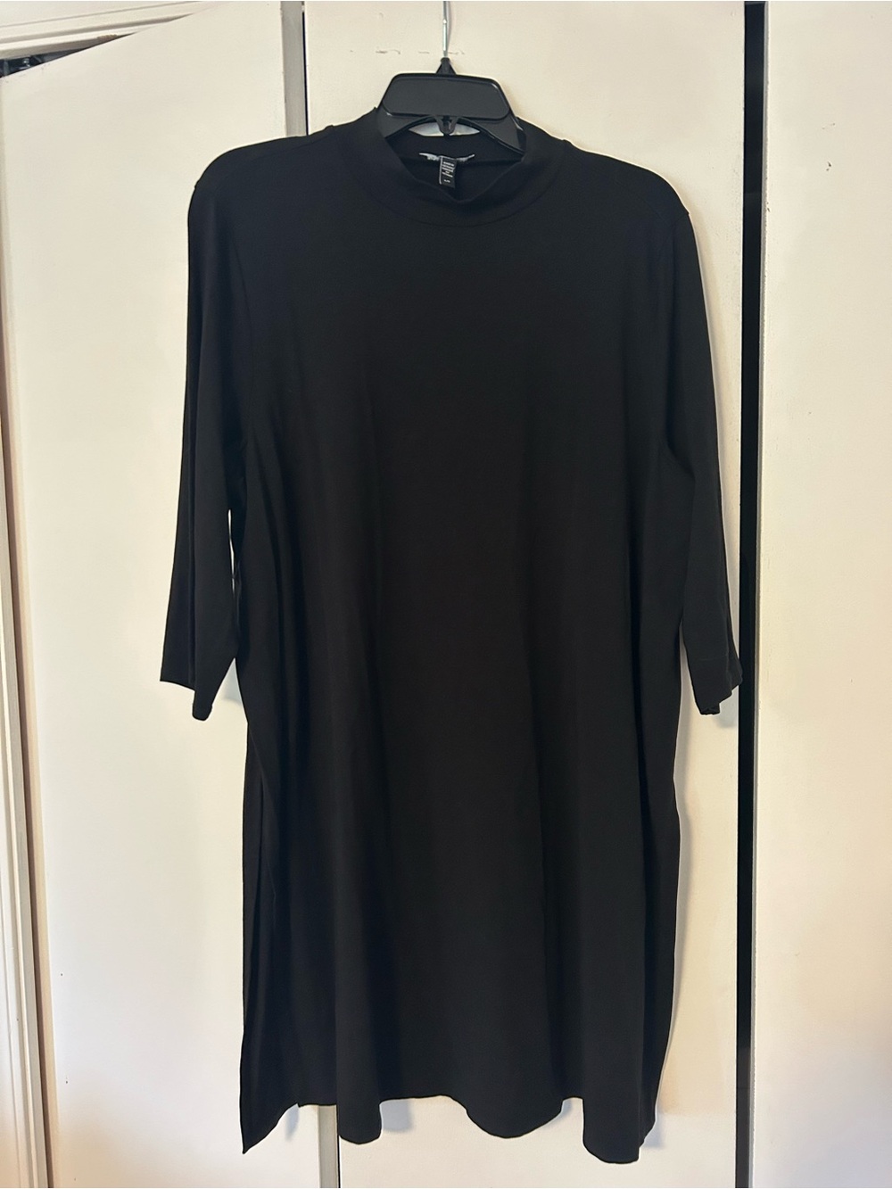 Eileen Fisher Stretch Jersey Knit Mock Neck Long Top